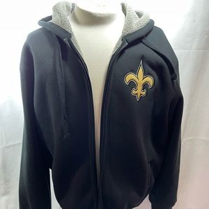NFL ORLEANS SAINTS BLACK FULL ZIP HOODIE SiZE MED.40.00